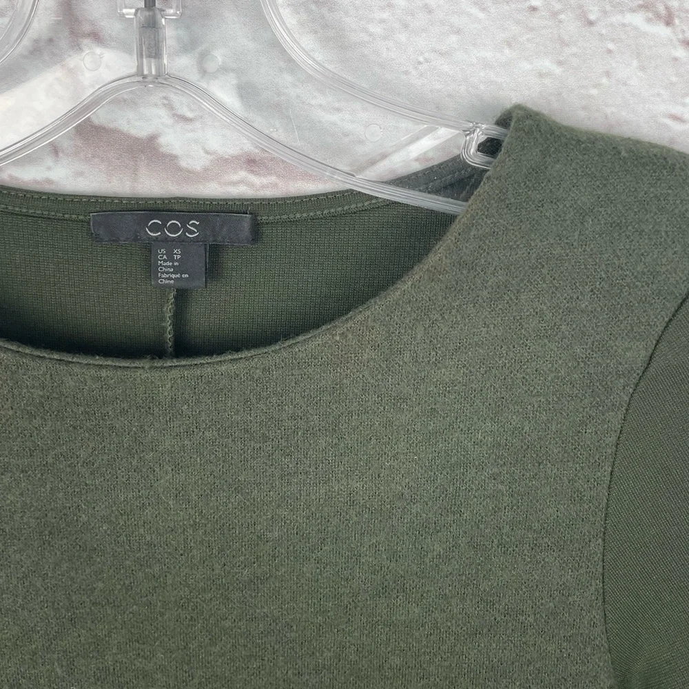 COS‎ Wool Blend Green A-Line Dress Size XS